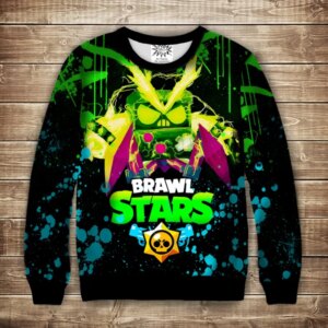 Світшот 3D Бравл Старc Вірус Неон ВСІ Розміри Преміум тканина