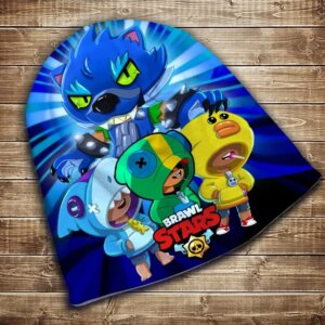 Шапка з 3D принтом-Бравл Старс 4 Леона Скіни Всі розміри всі сезони. ВСІ Розміри