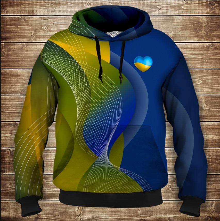 Толстівка з 3D принтом Україна Дитячі і дорослі розміри. ВСІ Розміри Преміум тканина