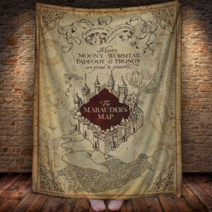 Плед з 3D принтом на тему - Гаррі Поттер Справжня карта Мародерів 150х200 см.