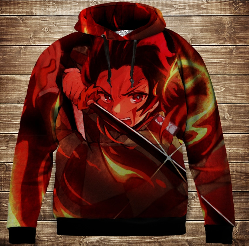 Толстівка 3D Demon Slayer Таджиро Дитячі і дорослі розміри ВСІ Розміри Преміум тканина