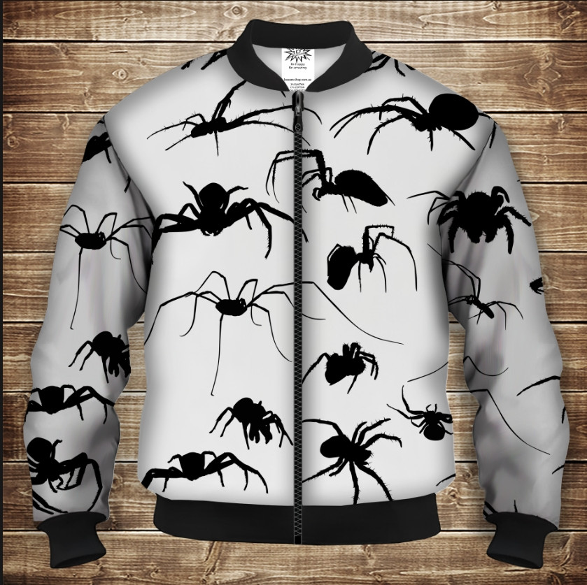 Бомбер з 3D принтом на тему Павуки Дорослі і Дитячі розміри ВСІ Розміри Преміум тканина