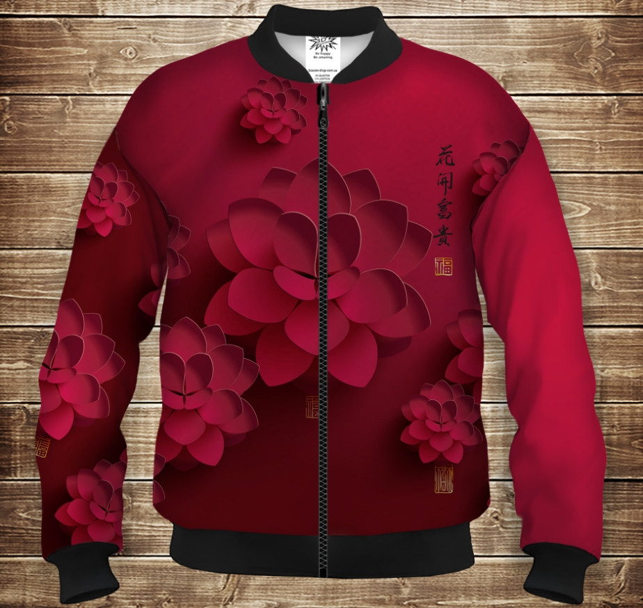 Бомбер з 3D принтом на тему Ромашки на ментоловому фоніДорослі і Дитячі розміри ВСІ Розміри Преміум тканина