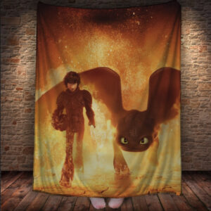 Плед з 3D принтом How to Train Your Dragon Гикавка і Беззубік 150х200 см.