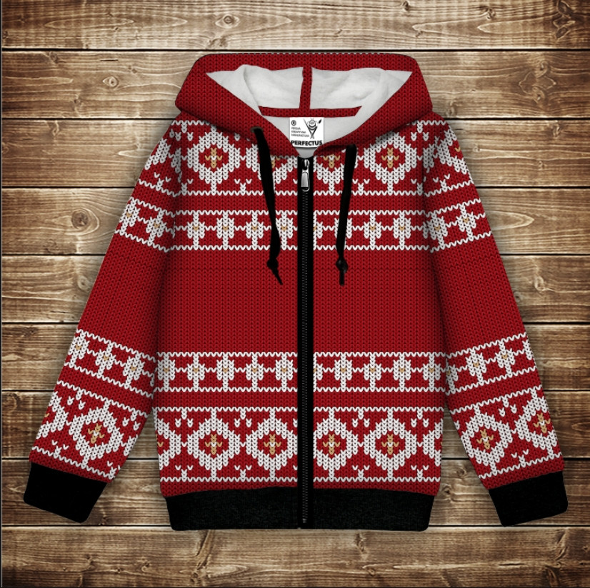 Худі з 3Д принтом Різдвяний (Скандинавський) етно орнамент. Дорослі і Дитячі розміри ВСІ Розміри Преміум тканина
