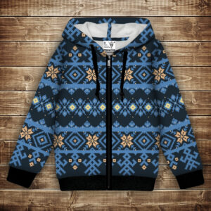 Худі з 3Д принтом Різдвяний (Скандинавський) етно орнамент. Дорослі і Дитячі розміри ВСІ Розміри Преміум тканина