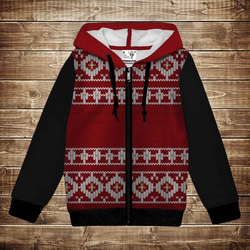Худі з 3Д принтом Різдвяний (Скандинавський) етно орнамент. Дорослі і Дитячі розміри ВСІ Розміри Преміум тканина