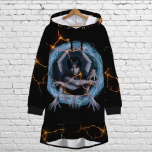 Плаття-худі рожеве з капюшоном і воланом Вензді Аддамс