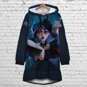 Плаття-худі рожеве з капюшоном і воланом Вензді Аддамс