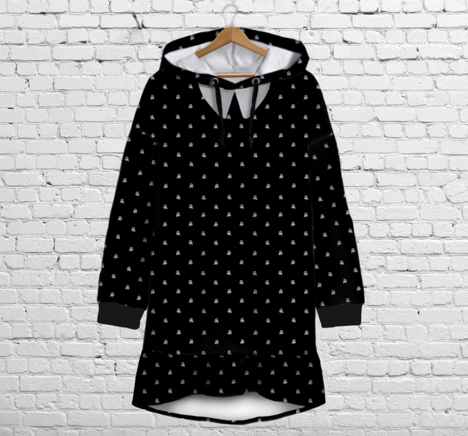 Плаття-худі рожеве з капюшоном і воланом Вензді Аддамс