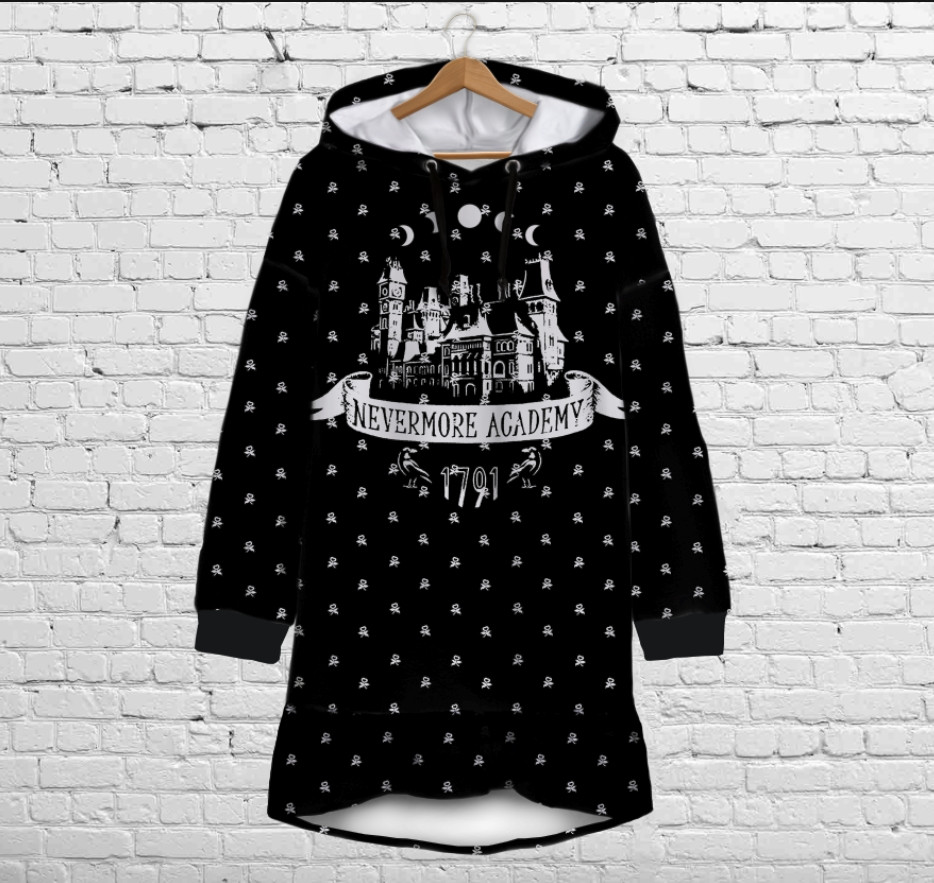 Плаття-худі рожеве з капюшоном і воланом Академія Невермор Венздей Аддамс (Wednesday Addams) Дитячі і дорослі розміри. ВСІ Розміри
