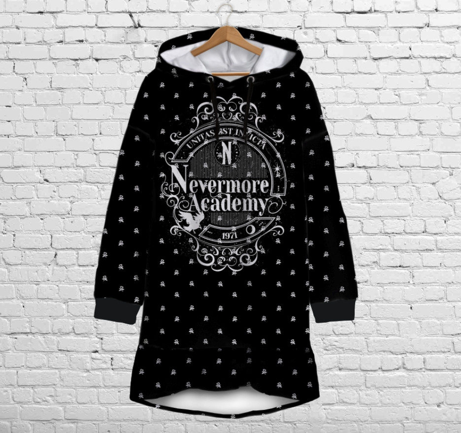 Плаття-худі рожеве з капюшоном і воланом Академія Невермор Венздей Аддамс (Wednesday Addams) Дитячі і дорослі розміри. ВСІ Розміри