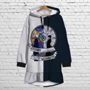 Плаття-худі рожеве з капюшоном і воланом Еніт (Wednesday Addams) Дитячі і дорослі розміри. ВСІ Розміри Преміум тканина