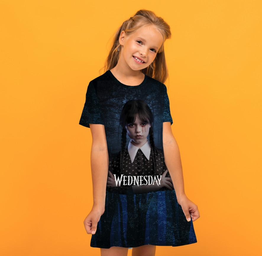 Плаття з воланом Венсдей Аддамс Wednesday Addams Дитячі і дорослі розміри. ВСІ Розміри Преміум тканина