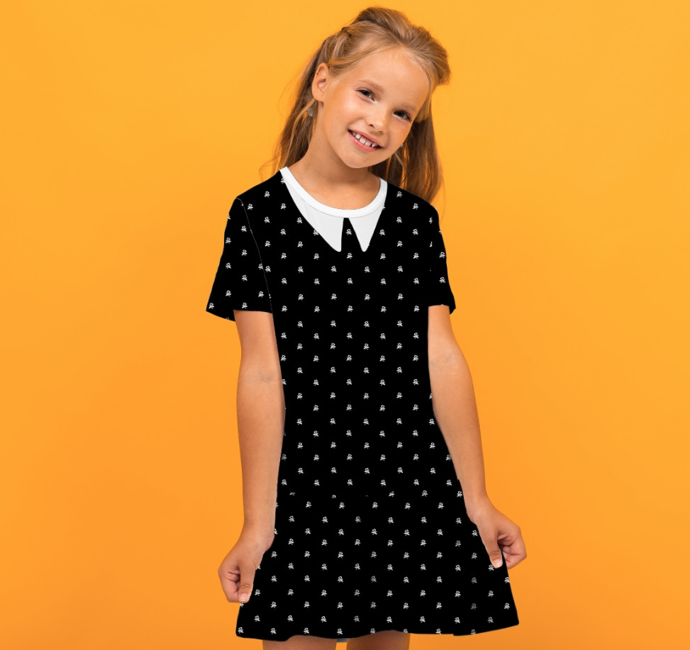 Плаття з воланом Венсдей Аддамс Wednesday Addams Дитячі і дорослі розміри. ВСІ Розміри Преміум тканина