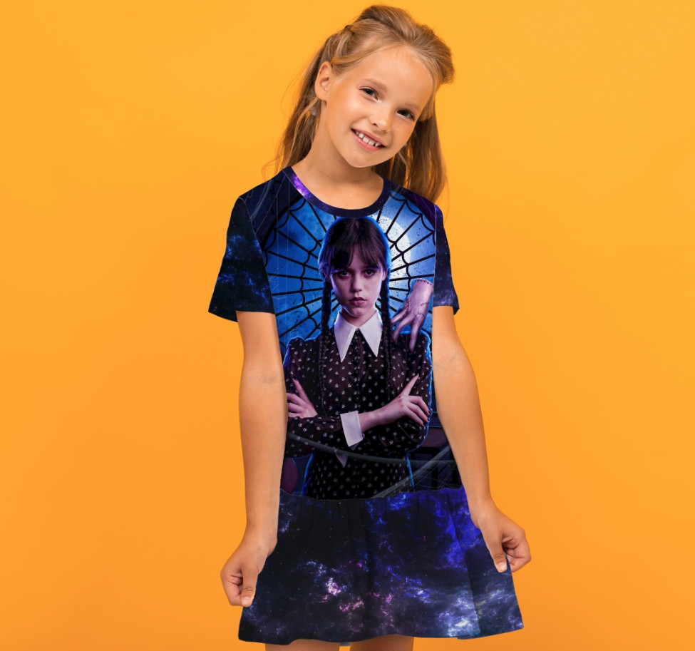 Плаття з воланом Венсдей Аддамс Wednesday Addams Дитячі і дорослі розміри. ВСІ Розміри Преміум тканина