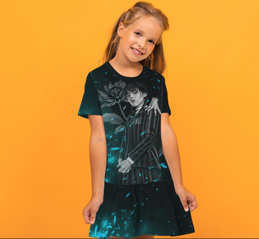 Плаття з воланом Венсдей Аддамс Wednesday Addams Дитячі і дорослі розміри. ВСІ Розміри Преміум тканина