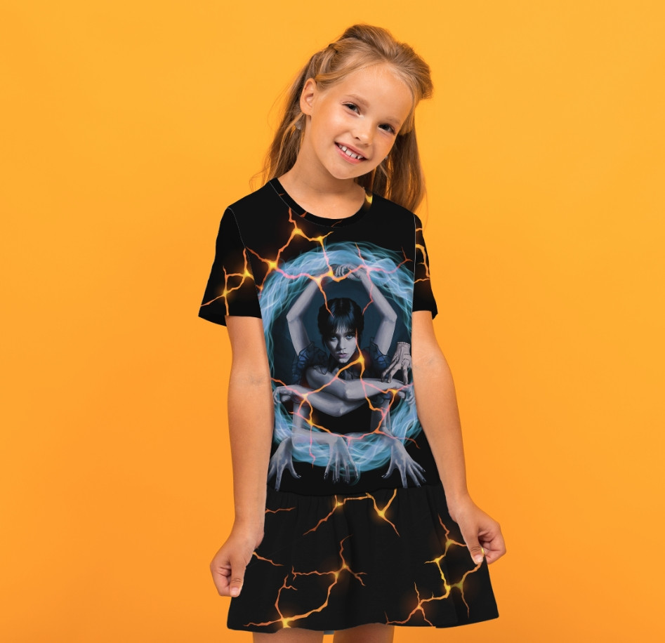 Плаття з воланом Венсдей Аддамс Wednesday Addams Дитячі і дорослі розміри. ВСІ Розміри Преміум тканина