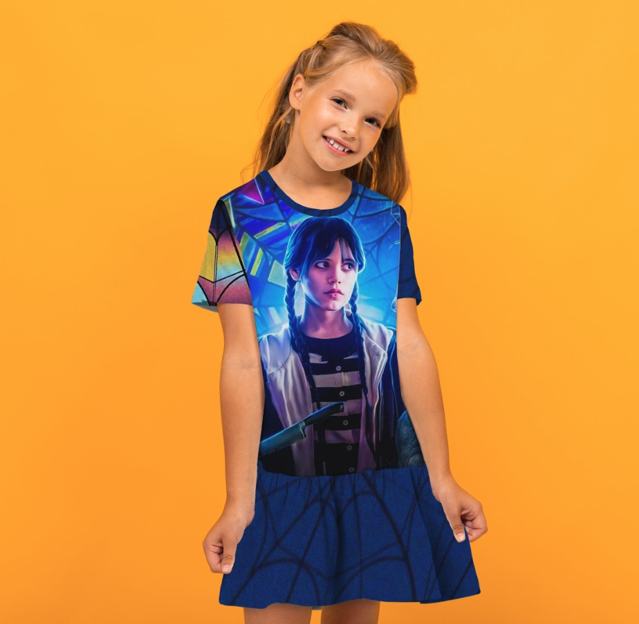 Плаття з воланом Венсдей Аддамс Wednesday Addams Дитячі і дорослі розміри. ВСІ Розміри Преміум тканина