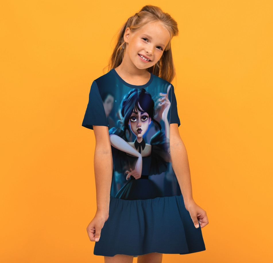 Плаття з воланом Венсдей Аддамс Wednesday Addams Дитячі і дорослі розміри. ВСІ Розміри Преміум тканина