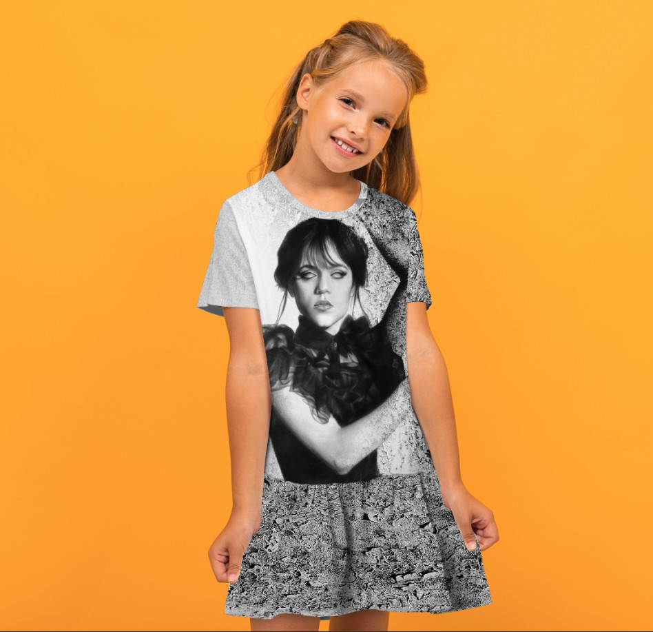 Плаття з воланом Венсдей Аддамс Wednesday Addams Дитячі і дорослі розміри. ВСІ Розміри Преміум тканина