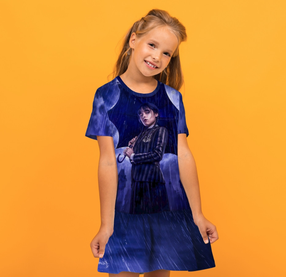 Плаття з воланом Венсдей Аддамс Wednesday Addams Дитячі і дорослі розміри. ВСІ Розміри Преміум тканина