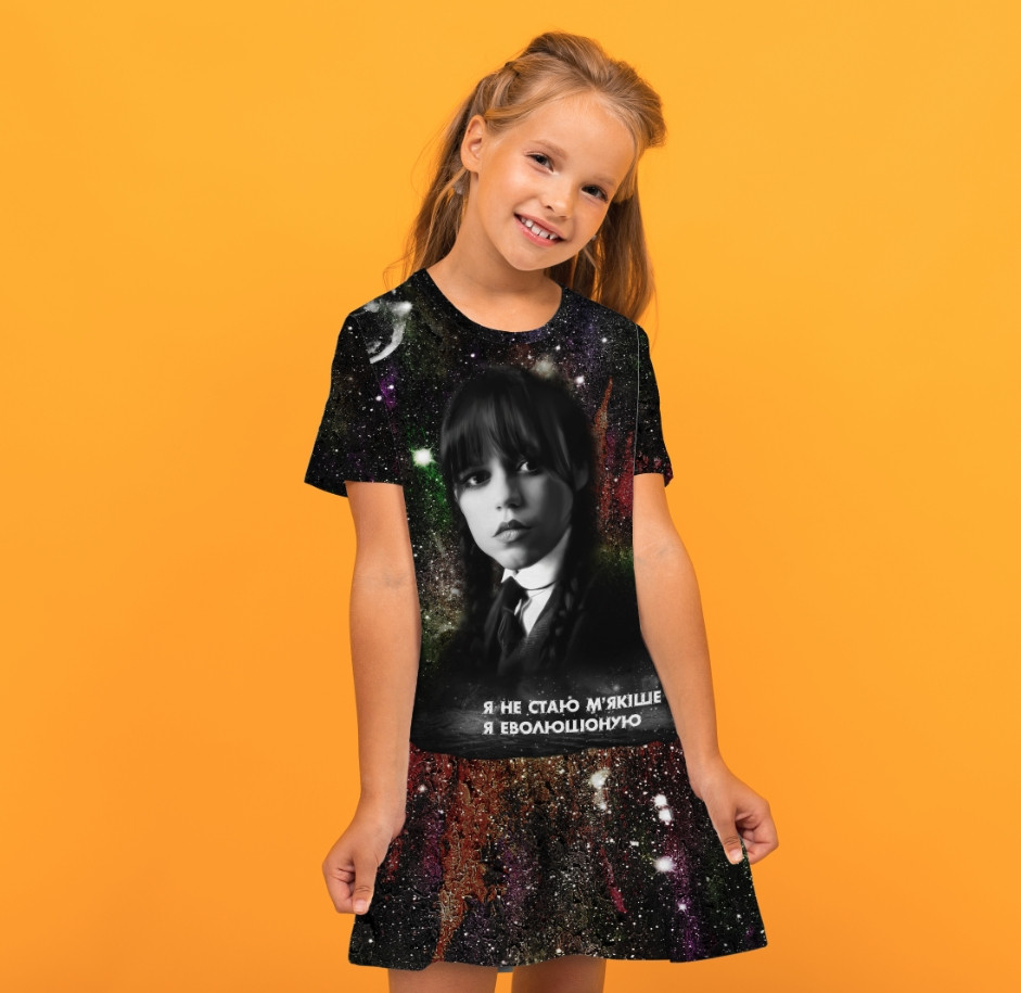 Плаття з воланом Венсдей Аддамс Wednesday Addams Дитячі і дорослі розміри. ВСІ Розміри Преміум тканина