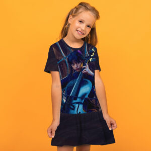 Плаття з воланом Венсдей Аддамс грає на віолончелі Wednesday Addams Дитячі і дорослі розміри. ВСІ Розміри Преміум тканина