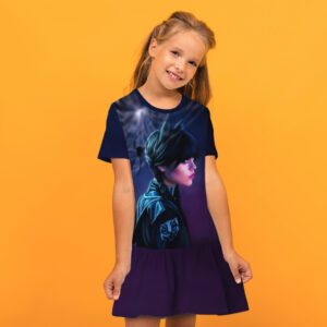 Плаття з воланом Венсдей Аддамс з вушками Wednesday Addams Дитячі і дорослі розміри. ВСІ Розміри Преміум тканина