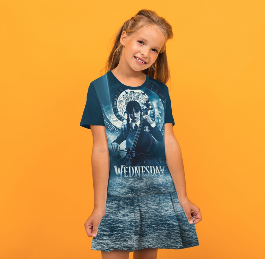 Плаття з воланом Венсдей Аддамс Wednesday Addams Дитячі і дорослі розміри. ВСІ Розміри Преміум тканина