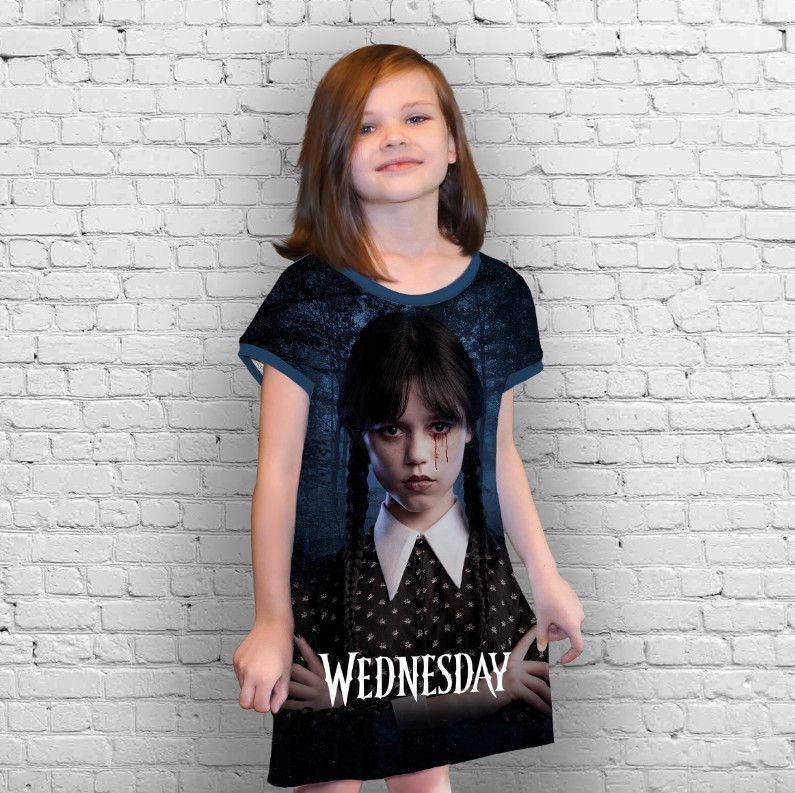 Плаття-туніка 3D Вензді Аддамс Венздей Аддамс (Wednesday Addams) ВСІ Розміри Преміум тканина