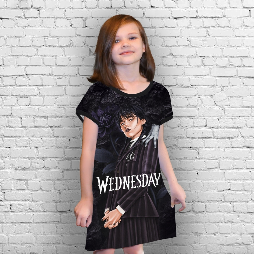 Плаття-туніка 3D Вензді Аддамс і Еніт Венздей Аддамс (Wednesday Addams) ВСІ Розміри Преміум тканина