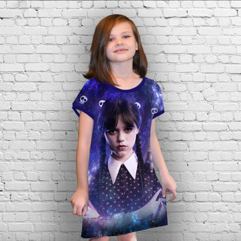 Плаття-туніка 3D Вензді Аддамс Венздей Аддамс (Wednesday Addams) ВСІ Розміри Преміум тканина