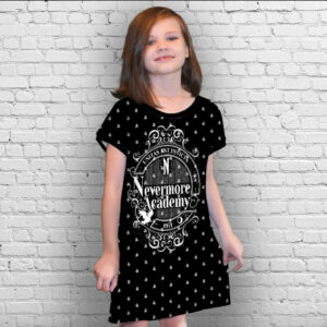Плаття-туніка 3D Вензді Аддамс Академія Nevermore Венздей Аддамс (Wednesday Addams) ВСІ Розміри Преміум тканина