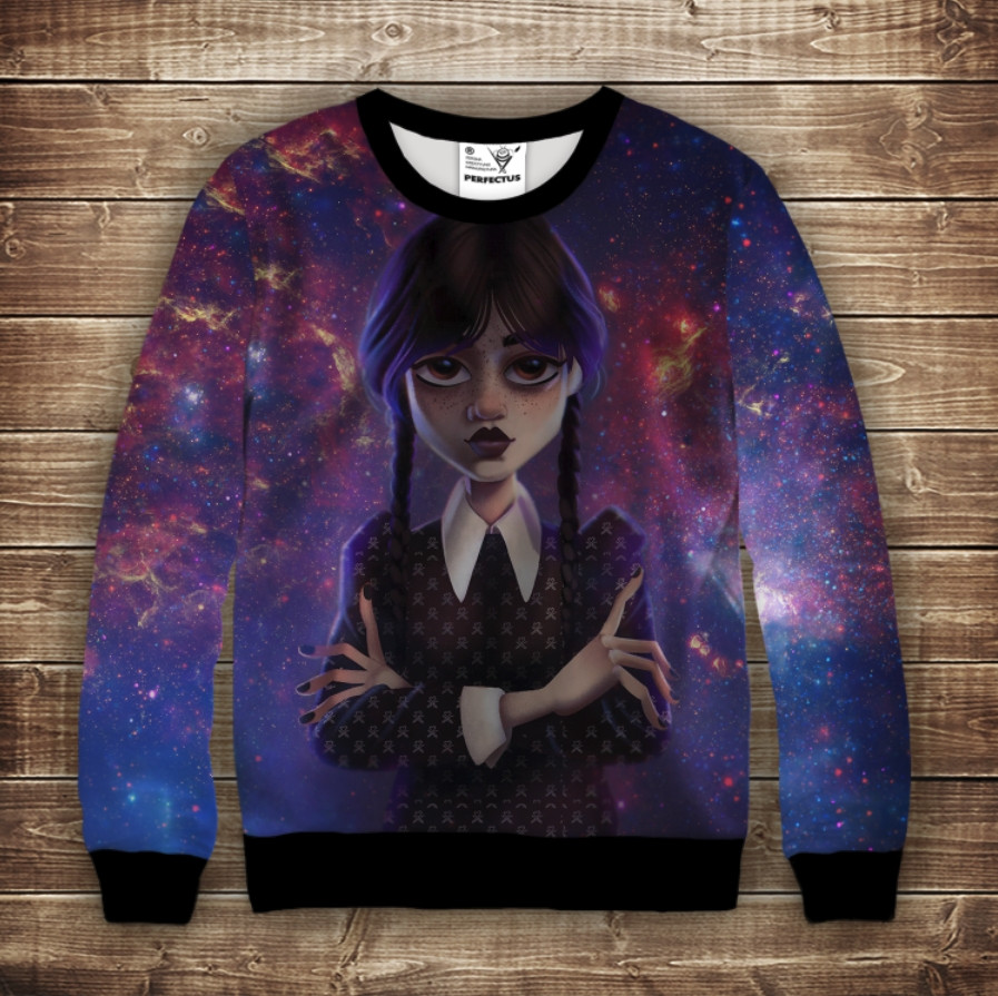 Світшот з 3D принтом Вензді Аддамс (Wednesday Addams) ВСІ Розміри Преміум тканина