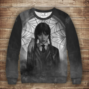 Світшот з 3D принтом Вензді Аддамс (Wednesday Addams) ВСІ Розміри Преміум тканина