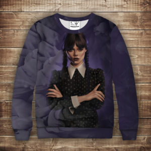 Світшот з 3D принтом Вензді Аддамс (Wednesday Addams) ВСІ Розміри Преміум тканина