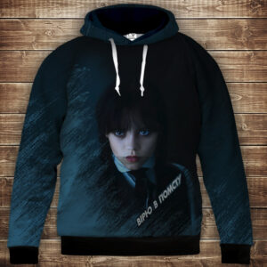 Толстівка з 3D принтом Вензді Аддамс (Wednesday Addams) Дитячі і дорослі розміри. ВСІ Розміри Преміум тканина