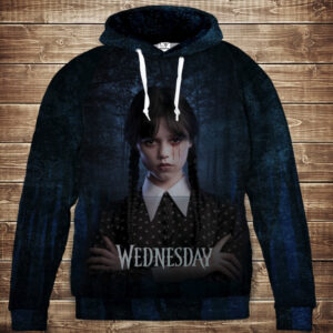 Толстівка з 3D принтом Вензді Аддамс (Wednesday Addams) Дитячі і дорослі розміри. ВСІ Розміри Преміум тканина