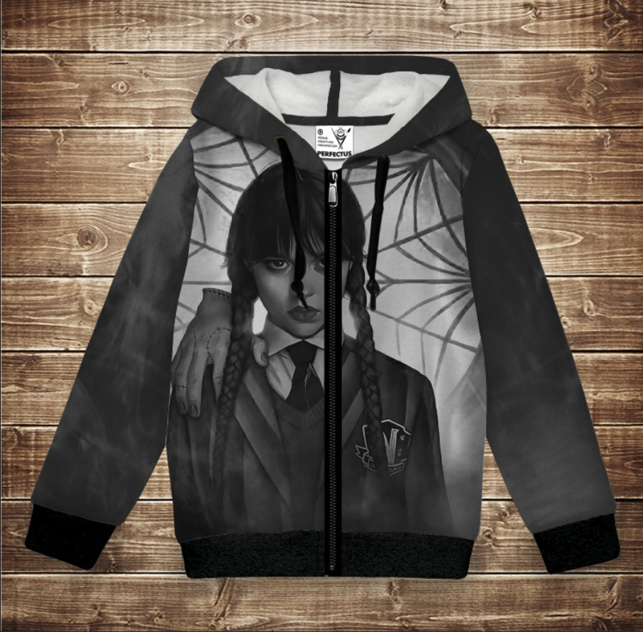 Худі з 3D принтом Вензді Аддамс (Wednesday Addams) Всі розміри. ВСІ Розміри Преміум тканина