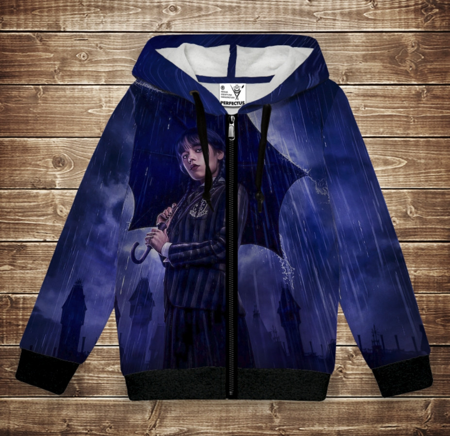 Худі з 3D принтом Вензді Аддамс (Wednesday Addams) Всі розміри. ВСІ Розміри Преміум тканина