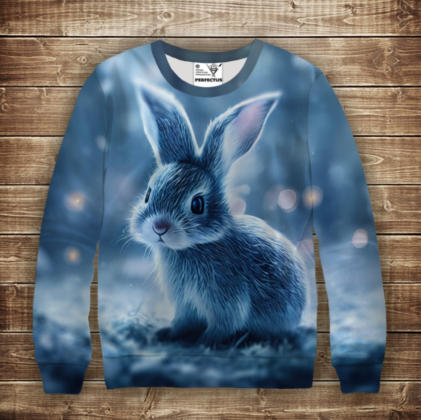 Світшот з 3D принтом Зайчик (кролик) в лісі. Дорослі і дитячі розміри ВСІ Розміри Преміум тканина