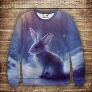 Світшот з 3D принтом Зайчик (кролик) в лісі. Дорослі і дитячі розміри ВСІ Розміри Преміум тканина