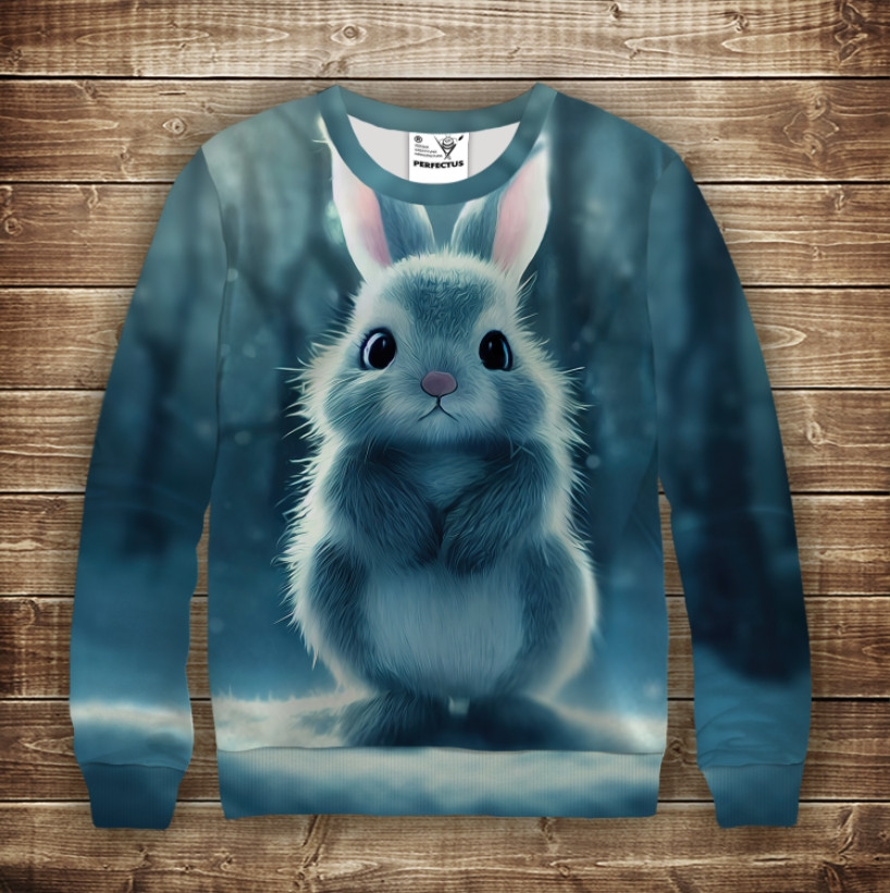 Світшот з 3D принтом Зайчик (кролик) в лісі. Дорослі і дитячі розміри ВСІ Розміри Преміум тканина