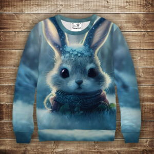 Світшот з 3D принтом Зайчик (кролик) в лісі. Дорослі і дитячі розміри ВСІ Розміри Преміум тканина