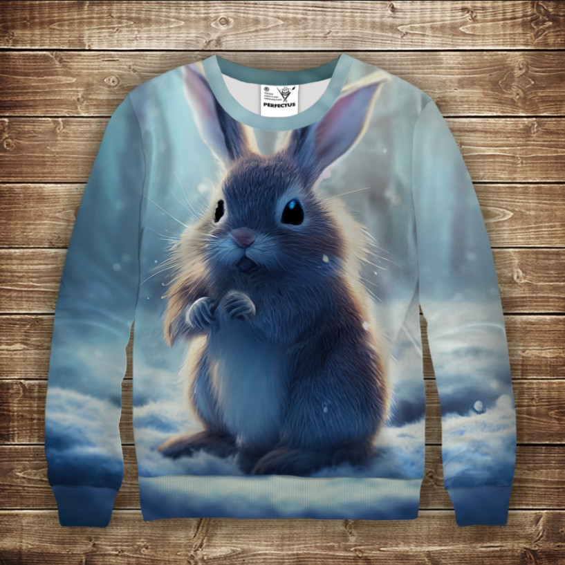 Світшот з 3D принтом Зайчик (кролик) в лісі. Дорослі і дитячі розміри ВСІ Розміри Преміум тканина