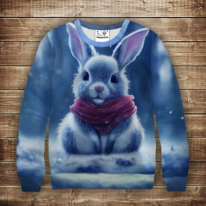 Світшот з 3D принтом Зайчик (кролик) в лісі. Дорослі і дитячі розміри ВСІ Розміри Преміум тканина