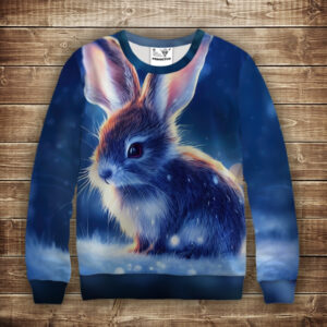 Світшот з 3D принтом Зайчик (кролик) в лісі. Дорослі і дитячі розміри ВСІ Розміри Преміум тканина