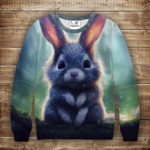 Світшот з 3D принтом Зайчик (кролик) в лісі. Дорослі і дитячі розміри ВСІ Розміри Преміум тканина