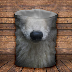 Баф з 3D принтом Білий вовк Дитячі і дорослі розміри